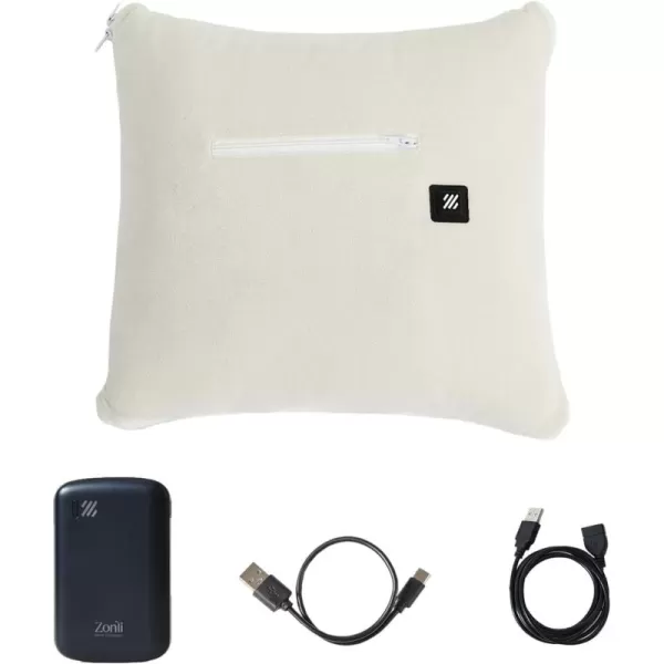 ZonLi ZWalk 50quot x 60quot USB Heated Blanket  Heated Blanket Battery Operated Portable Heated Blanket with 5K mAh Power Bank 3 Heating Levels Includes USB Extension Cord Machine Washable White