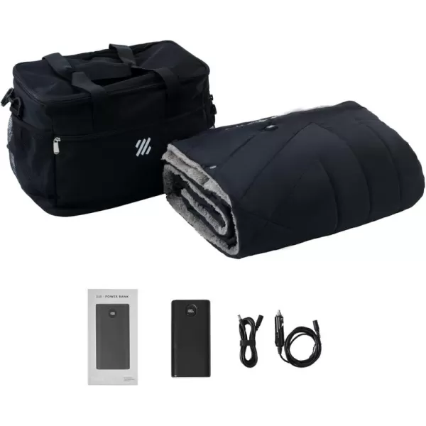 ZonLi ZWalk Pro 36W Battery Operated Heated BlanketPortableCordless Rechargeable Heated Blanket with 3 Heating LevelsIncludes 20000mAh Power Bankfor Car Stadium Outdoors BlackBlack