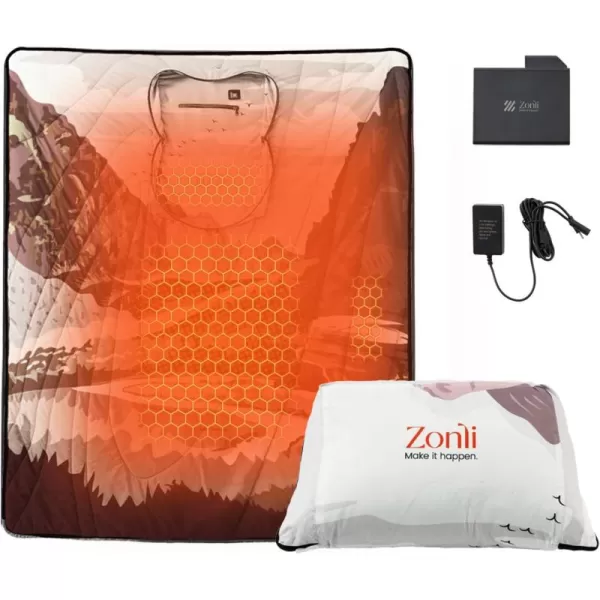 Zonli ZWalk Heated Blanket Battery Operated Cordless Portable Electric Blankets with 3 Heating Levels Rechargeable 74V 10000mAh Battery Wearable Cloak with Zipper for Outdoor Sports and CampingCamouflage Valley