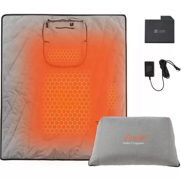Zonli ZWalk Heated Blanket Battery Operated Cordless Portable Electric Blankets with 3 Heating Levels Rechargeable 74V 10000mAh Battery Wearable Cloak with Zipper for Outdoor Sports and CampingDark Grey