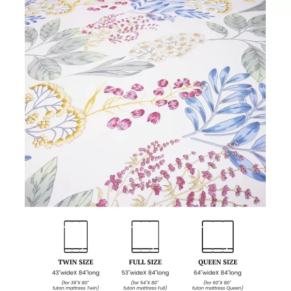 imageZonLi Futon Mattress Cover Twin Size for Traditional Japanese Floor Futon Mattress with ZipperTatami Floor Sleeping Mat CoverSuper Soft and Machine Washable 43x84LeavesWhite Flowers