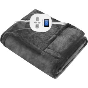 imageHeated Weighted Blanket 60x80 17lbs Fast Heating Warm Weighted Electric Blanket with 10 Heating Levels High Breathability Heavy Blanket Soft Material with Premium Glass Beads