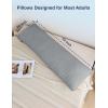 imageZonLi Memory Foam Body Pillow for Adults Long Pillow for Bed Firm Body Pillow for Side Sleeper Elegant Quilted Full Length Body Pillows Large 20x54 inch WhiteGrey