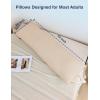 imageZonLi Memory Foam Body Pillow for Adults Long Pillow for Bed Firm Body Pillow for Side Sleeper Elegant Quilted Full Length Body Pillows Large 20x54 inch WhiteKhaki