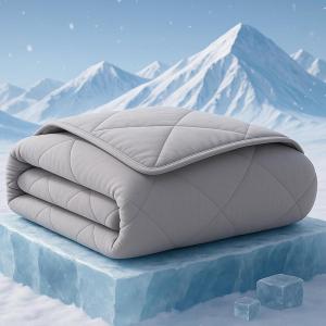 imageZonLi Cooling Blanket for Hot Sleepers 50quotx70quot QMax 05 Lightweight Cool Touch Breathable Summer Blanket for Night Sweats AllSeason Cold Blankets Mist GrayMist Gray