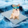 imageZonLi Dog Cooling Mat 20quot x 16quotSmall Waterproof Cooling Pad for Cats ampamp Rabbits Portable ampamp Durable Pet Mat for Crate Trunk Camping Outdoors Machine Washable Ice GreenPolar Blue
