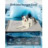 imageZonLi Dog Cooling Mat 20quot x 16quotSmall Waterproof Cooling Pad for Cats ampamp Rabbits Portable ampamp Durable Pet Mat for Crate Trunk Camping Outdoors Machine Washable Ice GreenPebble Grey