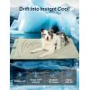 imageZonLi Dog Cooling Mat 20quot x 16quotSmall Waterproof Cooling Pad for Cats ampamp Rabbits Portable ampamp Durable Pet Mat for Crate Trunk Camping Outdoors Machine Washable Ice GreenIce Green