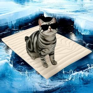 imageZonLi Dog Cooling Mat 20quot x 16quotSmall Waterproof Cooling Pad for Cats ampamp Rabbits Portable ampamp Durable Pet Mat for Crate Trunk Camping Outdoors Machine Washable Ice GreenGlacier Pink
