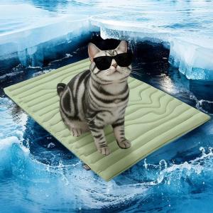 imageZonLi Dog Cooling Mat 20quot x 16quotSmall Waterproof Cooling Pad for Cats ampamp Rabbits Portable ampamp Durable Pet Mat for Crate Trunk Camping Outdoors Machine Washable Ice GreenSage Green