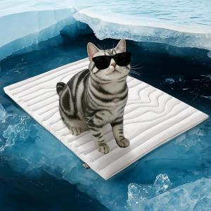 imageZonLi Dog Cooling Mat 20quot x 16quotSmall Waterproof Cooling Pad for Cats ampamp Rabbits Portable ampamp Durable Pet Mat for Crate Trunk Camping Outdoors Machine Washable Ice GreenArctic Grey