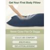 imageZonLi Memory Foam Body Pillow for Adults with Removable PillowcaseLong Pillow for Bed Ideal for Side Sleepers20x54 inchesDark GreyNavy Blue Set