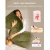 imageZonLi Memory Foam Body Pillow for Adults with Removable PillowcaseLong Pillow for Bed Ideal for Side Sleepers20x54 inchesDark GreySage Green