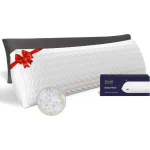 imageZonLi Memory Foam Body Pillow for Adults with Removable PillowcaseLong Pillow for Bed Ideal for Side Sleepers20x54 inchesDark GreyDark Grey Set