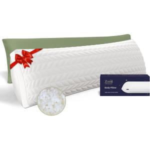 imageZonLi Memory Foam Body Pillow for Adults with Removable PillowcaseLong Pillow for Bed Ideal for Side Sleepers20x54 inchesDark GreyGreen