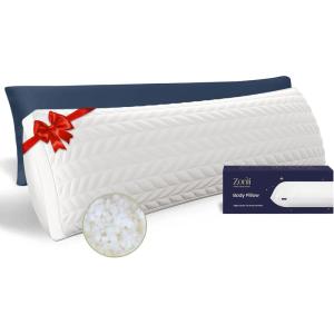 imageZonLi Memory Foam Body Pillow for Adults with Removable PillowcaseLong Pillow for Bed Ideal for Side Sleepers20x54 inchesDark GreyNavy Blue Set