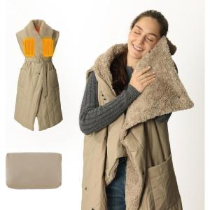 imageZonli Heated Blanket Battery Operated for Outdoor Use  Fashionable Cordless Portable Electric Blanket with Rechargeable 10000mAh Battery  Wearable Heated Vest for WomenBlackLight Tan