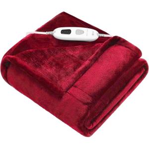 imageZonLi Heated Blanket Electric 72quot84quot Full Size Soft Fleece Electric Blanket Whole Body 6 Hour Auto Off ampamp 4 Heating Levels Fast Heating ETL Certification Machine Washable Great Gift Red