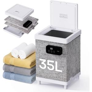 imageZonLi Hot Towel Warmer Luxury Large Towel Warmer for Bathroom with Custom Fragrance Auto Shut Off Led Display 35L Fits Up to 2 Towels BathrobesGreyGrey3