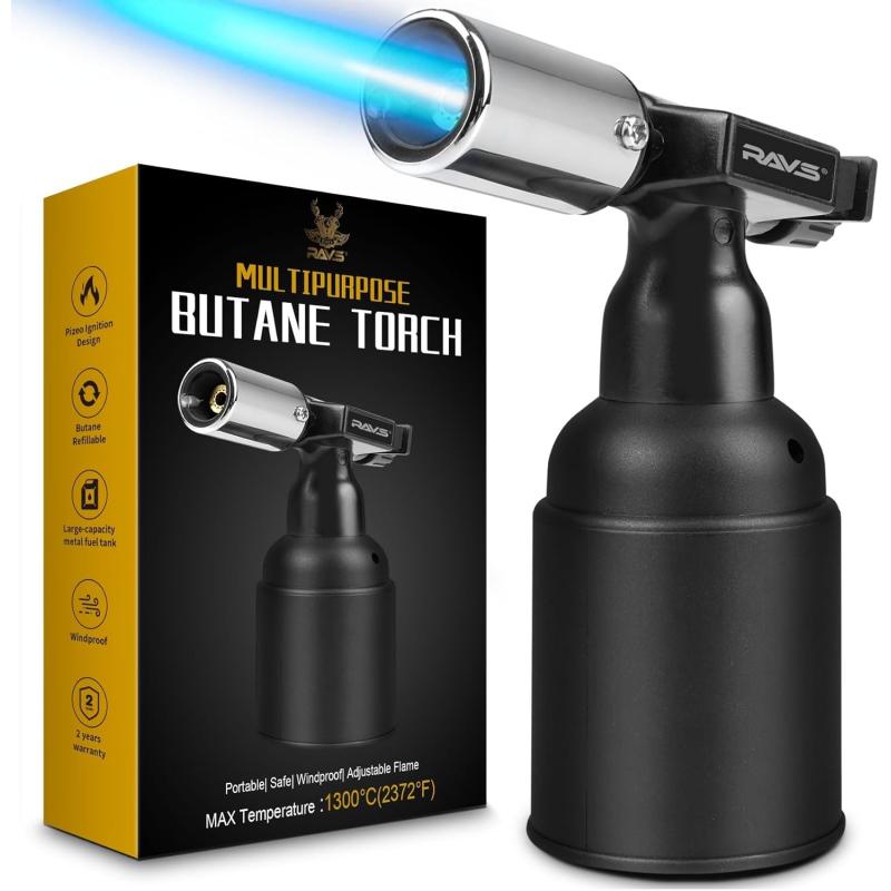 imageravs Butane Torch kitchen torch lighter for creme brulee Creme Brulee Torch Blow Torch for Cooking with Safety Lock Mini Torch Cooking Torch Gun for Desserts Baking  Butane Gas Not Included