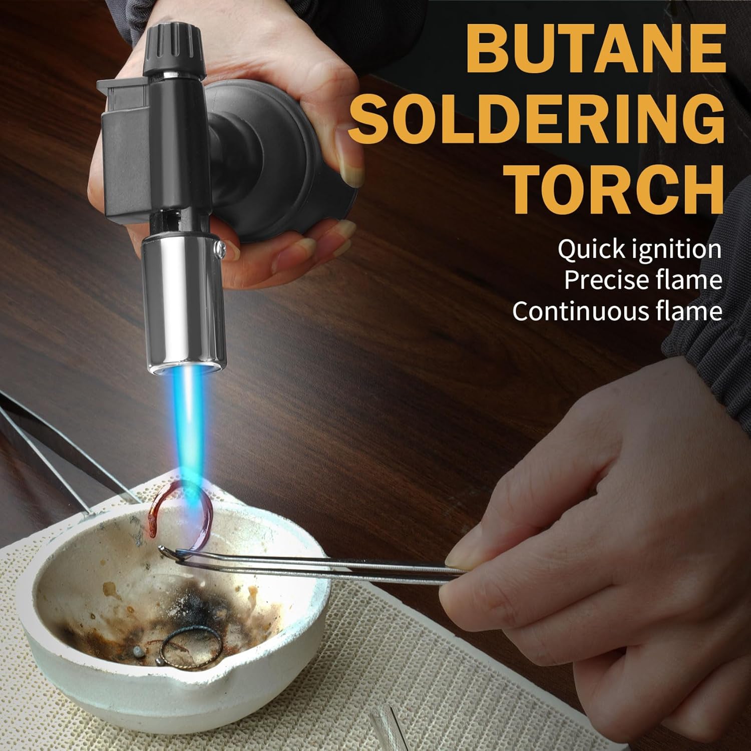 imageravs Butane Torch kitchen torch lighter for creme brulee Creme Brulee Torch Blow Torch for Cooking with Safety Lock Mini Torch Cooking Torch Gun for Desserts Baking  Butane Gas Not Included