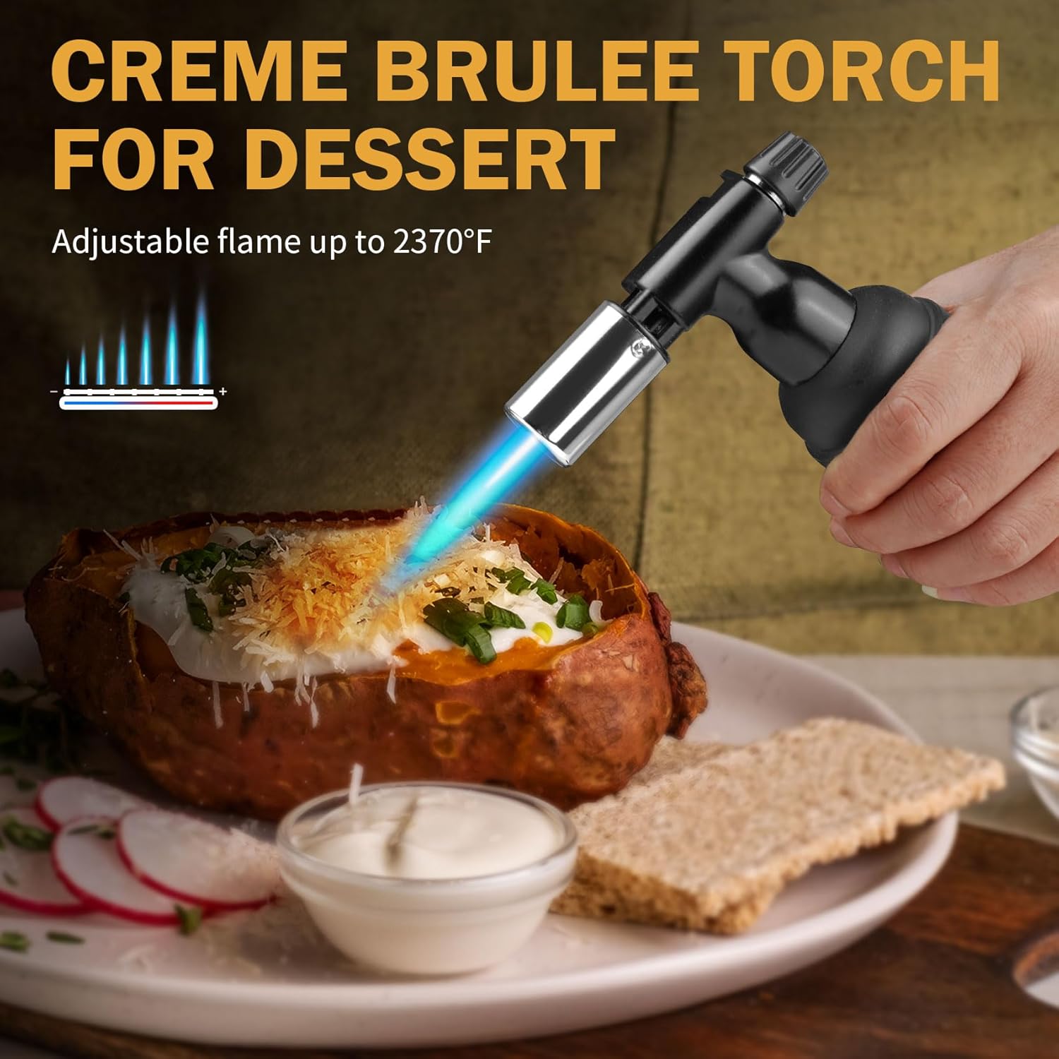 imageravs Butane Torch kitchen torch lighter for creme brulee Creme Brulee Torch Blow Torch for Cooking with Safety Lock Mini Torch Cooking Torch Gun for Desserts Baking  Butane Gas Not Included