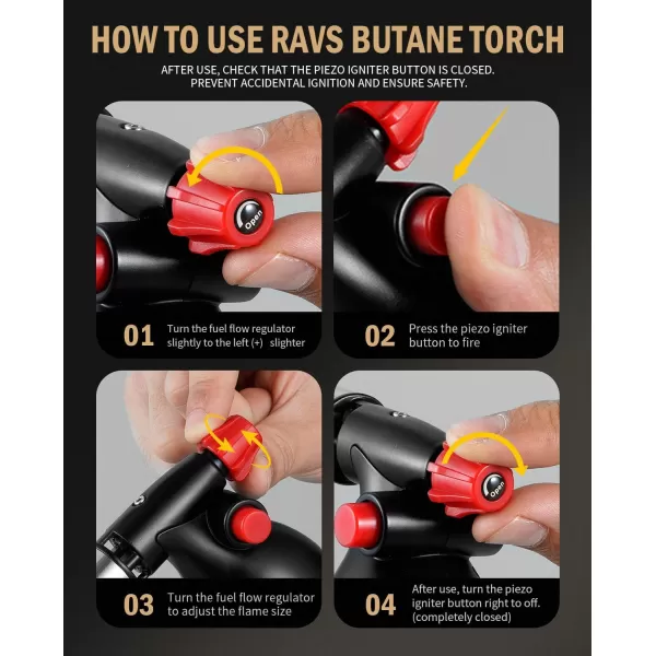 imageRAVS Dual flame butane torch lighter Kitchen torch lighter for creme brulee Refillable cooking torch gun for BBQ food torch for cooking searing steak culinary torch Butane is Not IncludedBlue