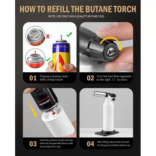 imageRAVS Dual flame butane torch lighter Kitchen torch lighter for creme brulee Refillable cooking torch gun for BBQ food torch for cooking searing steak culinary torch Butane is Not IncludedWhite