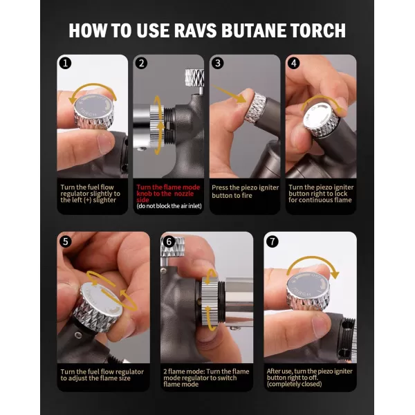 imageRavs Copper Butane Torch Dual Flame Torch Lighter Kitchen Torch with Lock Mini Torch for Soldering Creme Brulee Torch for Baking Refillable Food Cooking Torch Rose gold Butane Gas Not IncludedGray