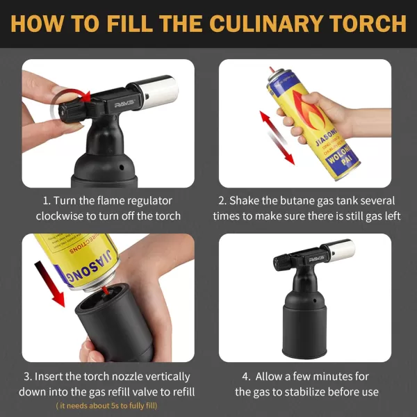 imageravs Butane Torch kitchen torch lighter for creme brulee Creme Brulee Torch Blow Torch for Cooking with Safety Lock Mini Torch Cooking Torch Gun for Desserts Baking  Butane Gas Not Included