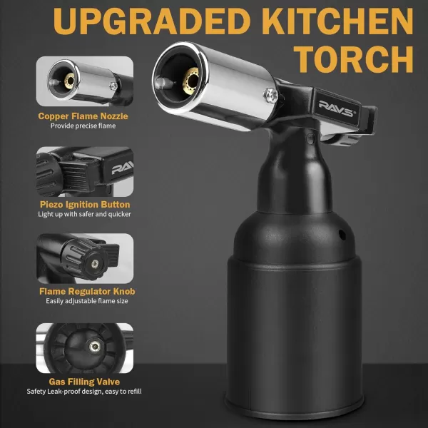 imageravs Butane Torch kitchen torch lighter for creme brulee Creme Brulee Torch Blow Torch for Cooking with Safety Lock Mini Torch Cooking Torch Gun for Desserts Baking  Butane Gas Not Included