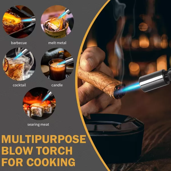 imageravs Butane Torch kitchen torch lighter for creme brulee Creme Brulee Torch Blow Torch for Cooking with Safety Lock Mini Torch Cooking Torch Gun for Desserts Baking  Butane Gas Not Included