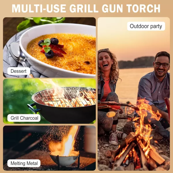 imageravs Propane Cooking Torch Adjustable Meat Searing Torch Powerful Fire Starter Torch Sous Vide Torch for Searing Bbq Creme Brulee Grill Torch Charcoal Starter Gifts for Men Fuel Not Included