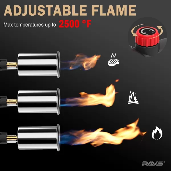 imageravs Propane Cooking Torch Adjustable Meat Searing Torch Powerful Fire Starter Torch Sous Vide Torch for Searing Bbq Creme Brulee Grill Torch Charcoal Starter Gifts for Men Fuel Not Included