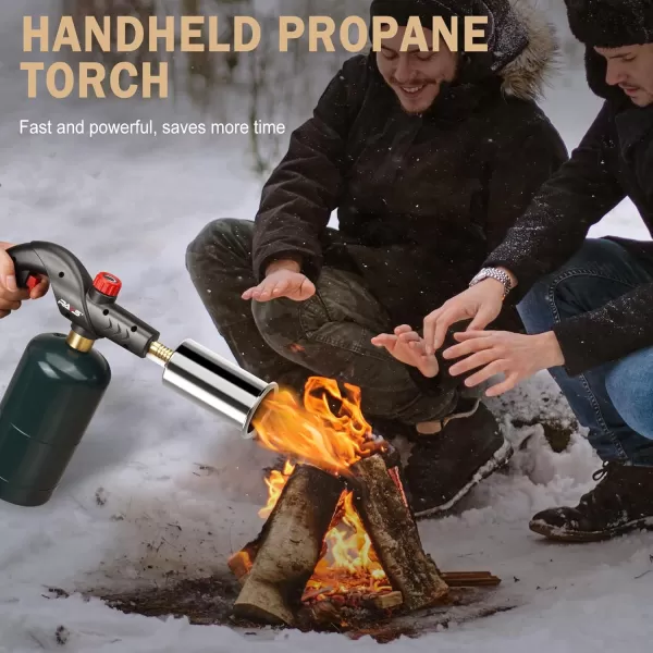imageravs Propane Cooking Torch Adjustable Meat Searing Torch Powerful Fire Starter Torch Sous Vide Torch for Searing Bbq Creme Brulee Grill Torch Charcoal Starter Gifts for Men Fuel Not Included