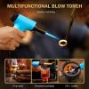 imageRAVS Butane Torch Kitchen Torch Lighter for Creme Brulee BBQ Desserts Food Torch for Cooking Baking DIY Soldering Culinary Torch with Adjustable Flame and Safety Lock Butane Not IncludedBlue