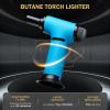 imageRAVS Butane Torch Kitchen Torch Lighter for Creme Brulee BBQ Desserts Food Torch for Cooking Baking DIY Soldering Culinary Torch with Adjustable Flame and Safety Lock Butane Not IncludedBlue