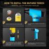 imageRAVS Butane Torch Kitchen Torch Lighter for Creme Brulee BBQ Desserts Food Torch for Cooking Baking DIY Soldering Culinary Torch with Adjustable Flame and Safety Lock Butane Not IncludedBlue