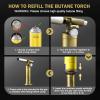 imageRAVS 2 Flame Mode Butane Torch Lighter Refillable Kitchen Torch with Adjustable Flame and Safety Buckle Yellow Jewelry Torch for Welding Resin Art Industrial Butane Fuel not IncludeRBT076A