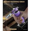 imageRAVS 2 Flame Mode Butane Torch Lighter Refillable Kitchen Torch with Adjustable Flame and Safety Buckle Yellow Jewelry Torch for Welding Resin Art Industrial Butane Fuel not IncludeRBT018P