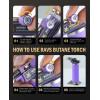 imageRAVS 2 Flame Mode Butane Torch Lighter Refillable Kitchen Torch with Adjustable Flame and Safety Buckle Yellow Jewelry Torch for Welding Resin Art Industrial Butane Fuel not IncludeRBT018P