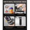 imageRAVS 2 Flame Mode Butane Torch Lighter Refillable Kitchen Torch with Adjustable Flame and Safety Buckle Yellow Jewelry Torch for Welding Resin Art Industrial Butane Fuel not IncludeRBT018