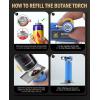 imageRAVS 2 Flame Mode Butane Torch Lighter Refillable Kitchen Torch with Adjustable Flame and Safety Buckle Yellow Jewelry Torch for Welding Resin Art Industrial Butane Fuel not IncludeRBT018B
