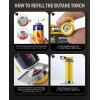 imageRAVS 2 Flame Mode Butane Torch Lighter Refillable Kitchen Torch with Adjustable Flame and Safety Buckle Yellow Jewelry Torch for Welding Resin Art Industrial Butane Fuel not IncludeRBT018Y