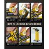 imageRAVS 2 Flame Mode Butane Torch Lighter Refillable Kitchen Torch with Adjustable Flame and Safety Buckle Yellow Jewelry Torch for Welding Resin Art Industrial Butane Fuel not IncludeRBT018Y