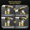 imageRAVS 2 Flame Mode Butane Torch Lighter Refillable Kitchen Torch with Adjustable Flame and Safety Buckle Yellow Jewelry Torch for Welding Resin Art Industrial Butane Fuel not IncludeRBT076A