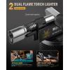 imageRAVS 2 Flame Mode Butane Torch Lighter Refillable Kitchen Torch with Adjustable Flame and Safety Buckle Yellow Jewelry Torch for Welding Resin Art Industrial Butane Fuel not IncludeRBT018