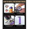 imageRAVS 2 Flame Mode Butane Torch Lighter Refillable Kitchen Torch with Adjustable Flame and Safety Buckle Yellow Jewelry Torch for Welding Resin Art Industrial Butane Fuel not IncludeRBT018P