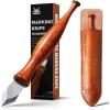imageravs Double Bevel Striking Marking Knife Woodworking and Leather Sheath Premium Rosewood Handle Scribing Knife with High Carbon Steel Blade for All Sorts of WoodSilver