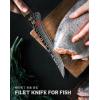 imageravs 7 Inch Fillet Knife for Fish Super Sharp Boning Knife for Meat Cutting in Damascus Steel Professional Japanese Fish Knives with G10 Ergonomic Handle ampamp Bamboo Box Unique Birthday Gifts for Men